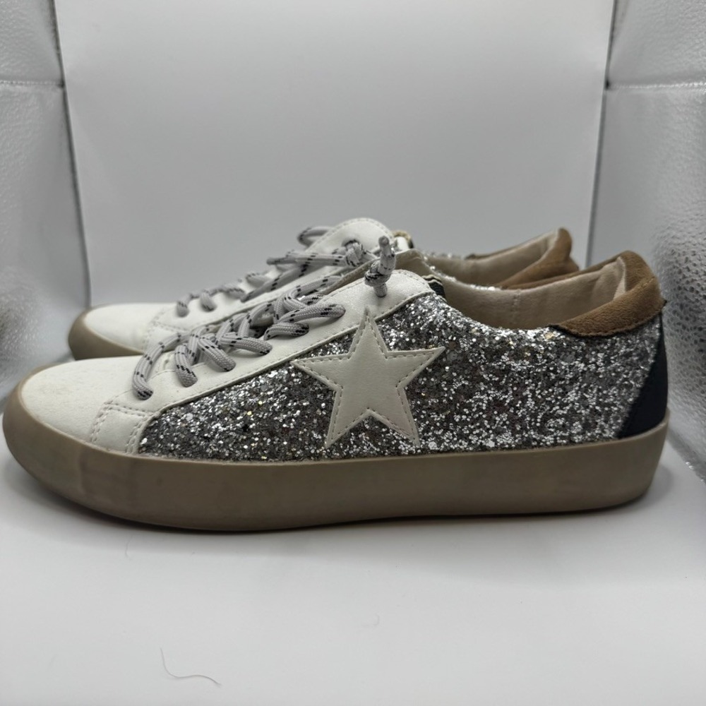 SHU SHOP Paula Pearl Glitter White Star Sneakers – Women's Size 6.5
